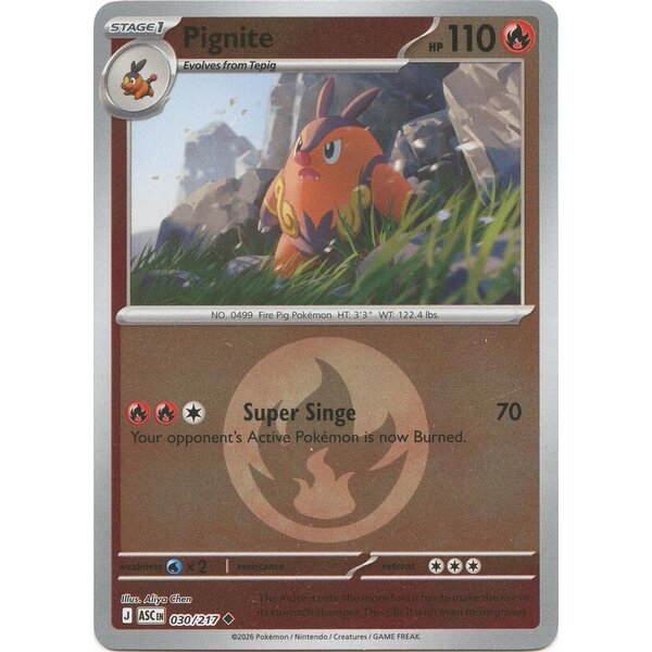 Ascended Heroes - 030/217 - Pignite (Energy Symbol Pattern) - Reverse Holo