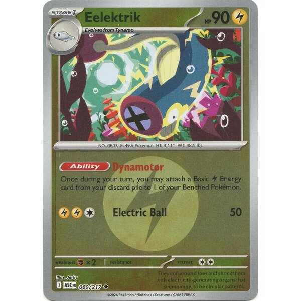 Ascended Heroes - 060/217 - Eelektrik (Energy Symbol Pattern) - Reverse Holo