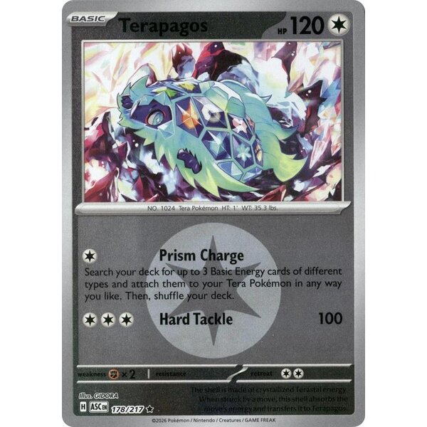Ascended Heroes - 178/217 - Terapagos (Energy Symbol Pattern) - Reverse Holo