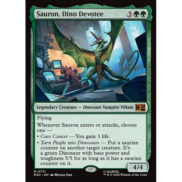 Marvel Super Heroes Commander - 731 - Sauron, Dino Devotee - Mythic - G - Non-foil (Front)