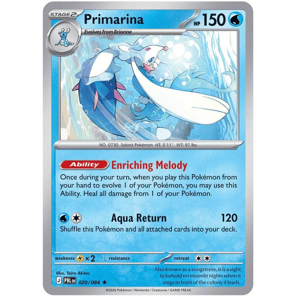 Pitch Black - 020/084 - Primarina - Reverse Holo