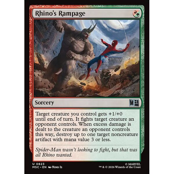Marvel Super Heroes Commander - 823 - Rhino's Rampage - Uncommon - RG - Non-foil (Front)