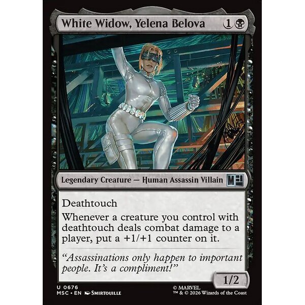 Marvel Super Heroes Commander - 676 - White Widow, Yelena Belova - Uncommon - B - Non-foil (Front)