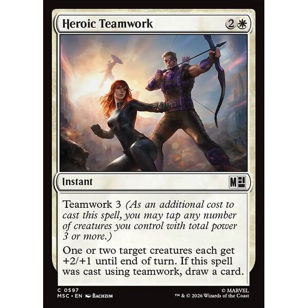 Marvel Super Heroes Commander - 597 - Heroic Teamwork - Common - W - Non-foil (Front)