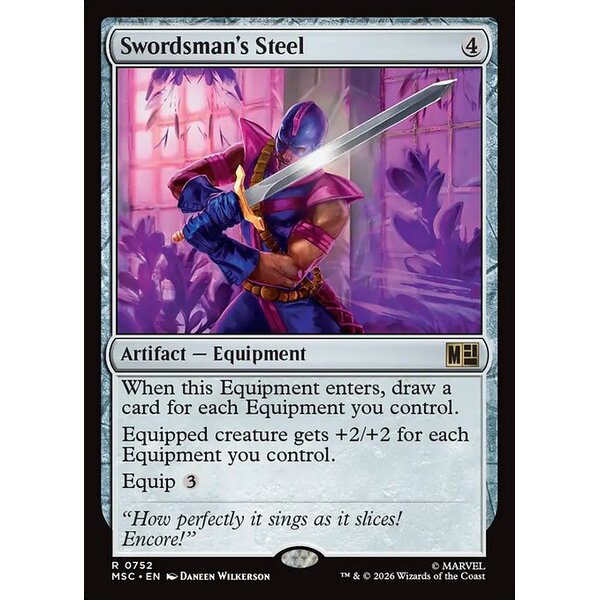 Marvel Super Heroes Commander - 752 - Swordsman's Steel - Rare - C - Non-foil (Front)