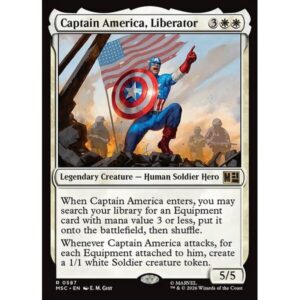 Marvel Super Heroes Commander - 587 - Captain America, Liberator - Rare - W - Foil (Front)