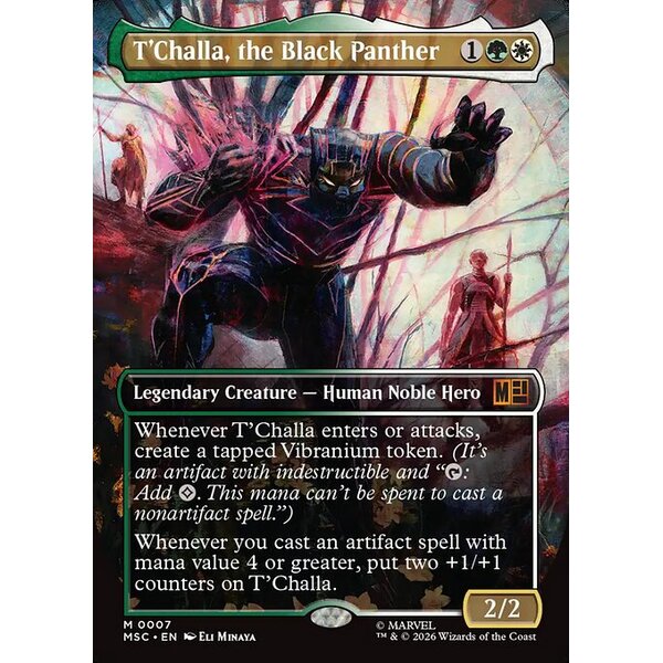 Marvel Super Heroes Commander - 7 - T'Challa, the Black Panther - Mythic - WG - Non-foil (Front)