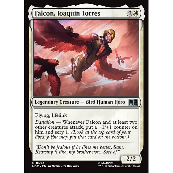 Marvel Super Heroes Commander - 593 - Falcon, Joaquin Torres - Uncommon - W - Non-foil (Front)