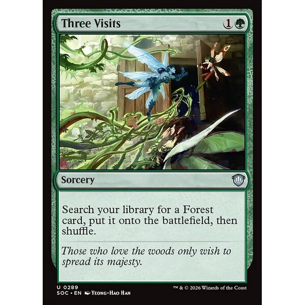 Secrets of Strixhaven Commander - 289 - Three Visits - Uncommon - G - Non-foil (Front)