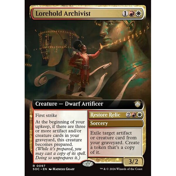 Secrets of Strixhaven Commander - 97 - Lorehold Archivist // Restore Relic - Rare - WR - Non-foil (Front)