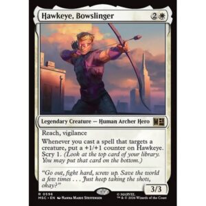 Marvel Super Heroes Commander - 596 - Hawkeye, Bowslinger - Rare - W - Non-foil (Front)