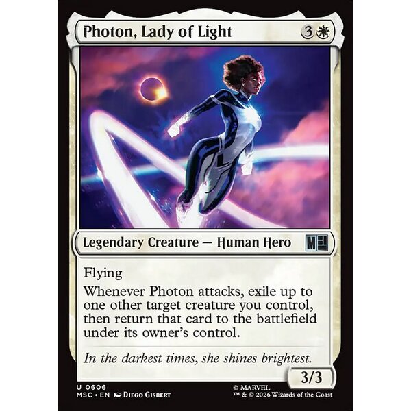Marvel Super Heroes Commander - 606 - Photon, Lady of Light - Uncommon - W - Non-foil (Front)