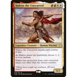 Theros Beyond Death Promos - 218p - Haktos the Unscarred - Rare - WR - Foil - Promo