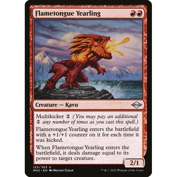 Modern Horizons 2 - 125 - Flametongue Yearling - Uncommon - R - Foil