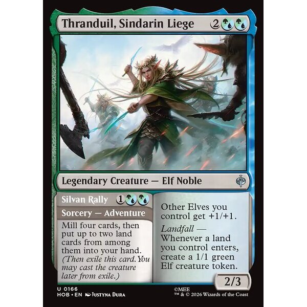 The Hobbit - 166 - Thranduil, Sindarin Liege // Silvan Rally - Uncommon - UG - Non-foil (Front)