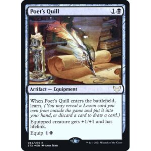 Strixhaven: School of Mages Promos - 82s - Poet's Quill - Rare - B - Foil - Datestamped Promo