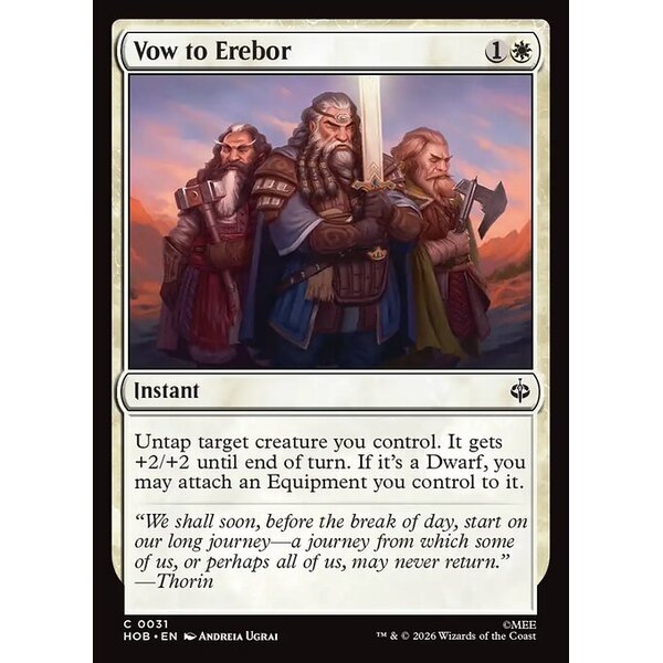 The Hobbit - 31 - Vow to Erebor - Common - W - Non-foil (Front)