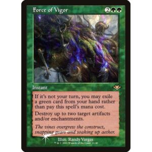Modern Horizons 1 Timeshifts - 21 - Force of Vigor - Rare - G - Foil (Front)