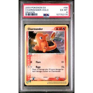 PSA 6 Excellent - 2003 Pokemon EX Dragon Charmander Holo #98