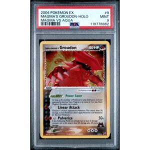 PSA 9 Mint - 2004 Pokemon EX Team Magma vs Team Aqua Magma's Groudon Holo #9