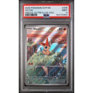 PSA 9 Mint - 2025 Pokemon SVP EN-SV Black Star Promo Victini Unova Victini Illus Coll #208