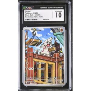 CGC 10 Gem Mint - 2025 Pokemon Black Bolt Timburr Illustration Rare #125