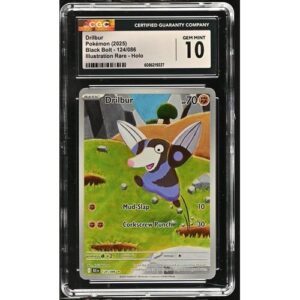 CGC 10 Gem Mint - 2025 Pokemon Black Bolt Drilbur Illustration Rare Holo #124