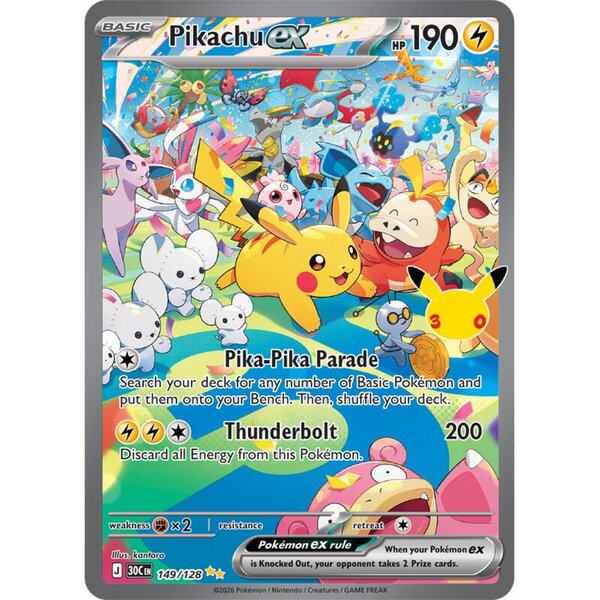 30th Celebration - 149/128 - Pikachu ex