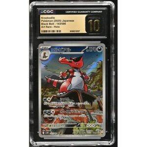 CGC 10 Pristine - 2025 Pokemon Japanese Black Bolt Krookodile Art Rare #143/086