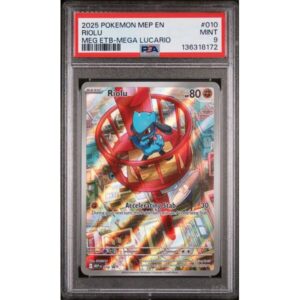 PSA 9 Mint - 2025 Pokemon Mega Evolution Black Star Promo Riolu #010