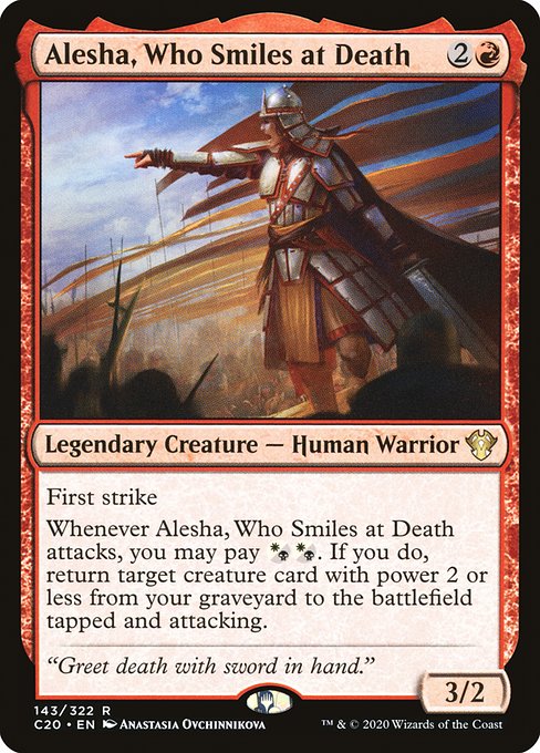 Commander 2020 - 143 - Alesha, Who Smiles at Death - Rare - R - Non-foil