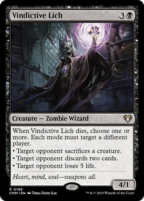 Commander Masters - 196 - Vindictive Lich - Rare - B - Non-foil