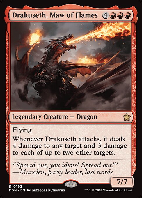 Foundations - 193 - Drakuseth, Maw of Flames - Rare - R - Non-foil