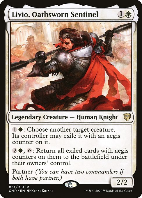 Commander Legends - 31 - Livio, Oathsworn Sentinel - Rare - W - Non-foil
