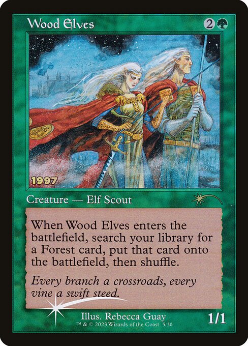 30th Anniversary Play Promos - 5 - Wood Elves - Rare - G - Foil - Datestamped Promo