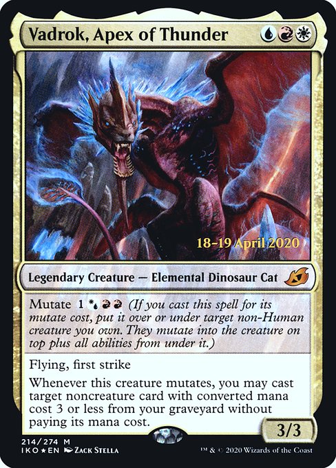 Ikoria: Lair of Behemoths Promos - 214s - Vadrok, Apex of Thunder - Mythic - Multi - Foil - Datestamped Promo
