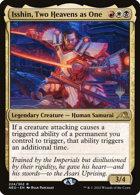 Kamigawa: Neon Dynasty Promos - 224p - Isshin, Two Heavens as One - Rare - Multi - Non-foil - Promo
