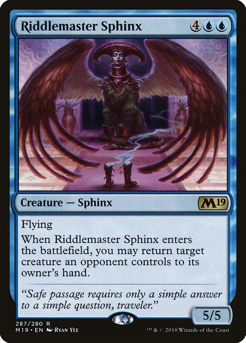 Core Set 2019 - 287 - Riddlemaster Sphinx - Rare - U - Non-foil
