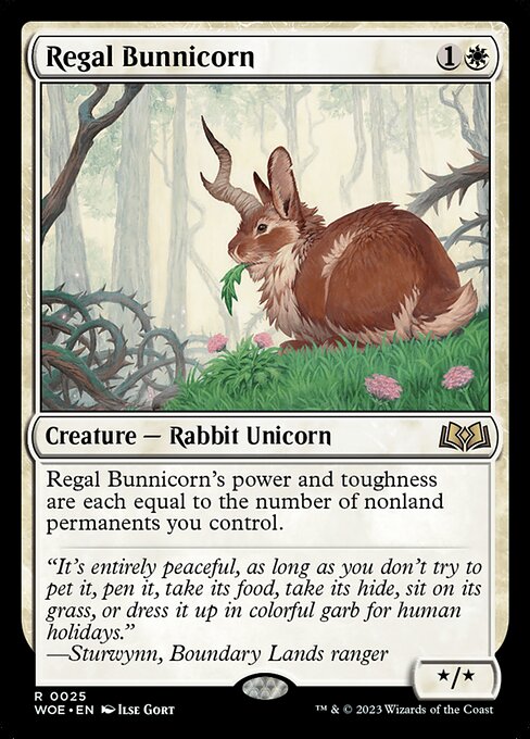 Wilds of Eldraine - 25 - Regal Bunnicorn - Rare - W - Non-foil