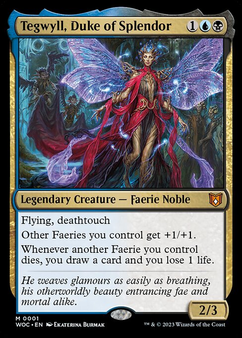 Wilds of Eldraine Commander - 1 - Tegwyll, Duke of Splendor - Mythic - UB - Non-foil