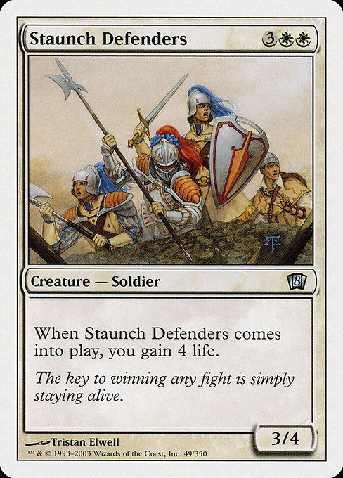 Eighth Edition - 49 - Staunch Defenders - Uncommon - W - Non-foil