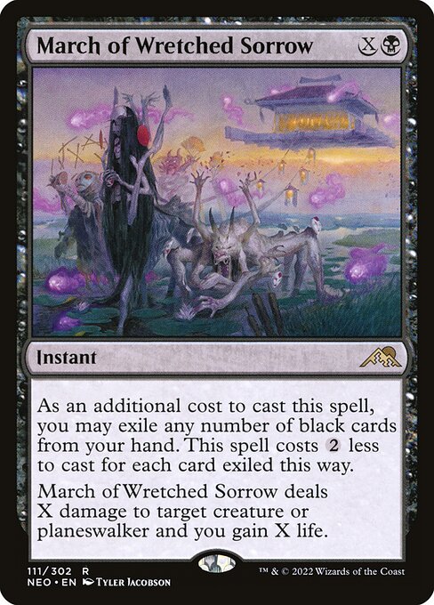 Kamigawa: Neon Dynasty - 111 - March of Wretched Sorrow - Rare - B - Foil