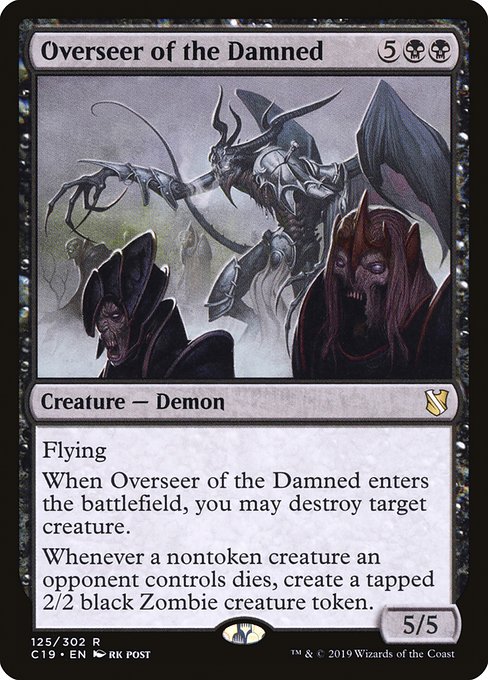 Commander 2019 - 125 - Overseer of the Damned - Rare - B - Non-foil