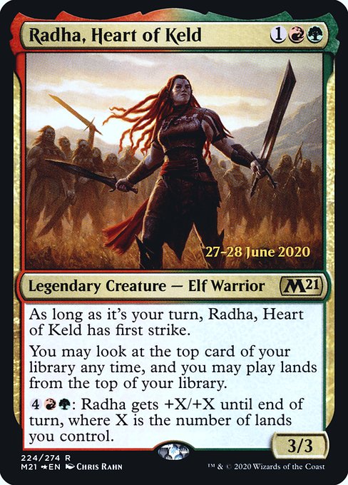 Core Set 2021 Promos - 224s - Radha, Heart of Keld - Rare - RG - Foil - Datestamped Promo