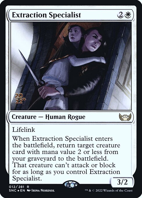 Streets of New Capenna Promos - 12s - Extraction Specialist - Rare - W - Foil - Datestamped Promo