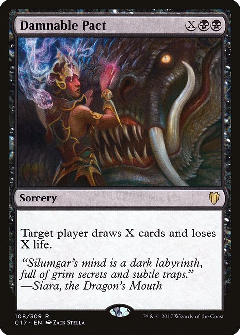 Commander 2017 - 108 - Damnable Pact - Rare - B - Non-foil