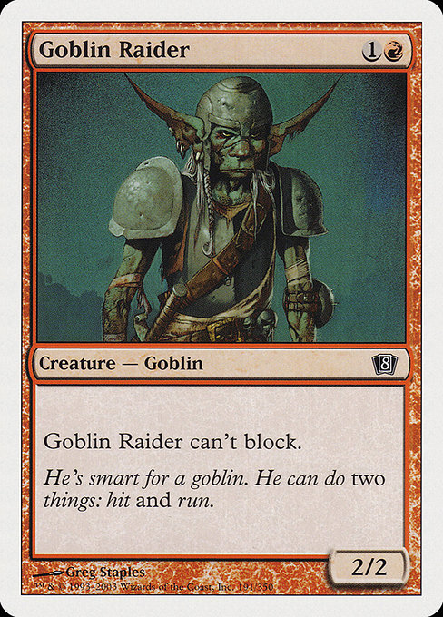 Eighth Edition - 191 - Goblin Raider - Common - R - Non-foil