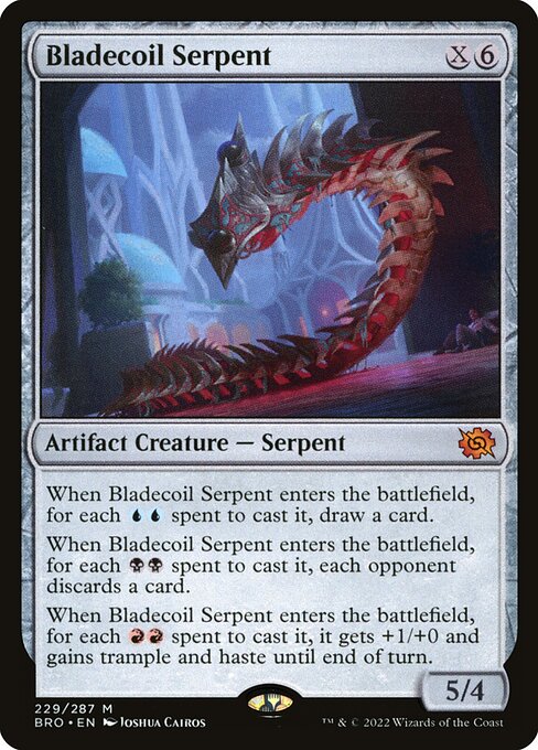 The Brothers' War - 229 - Bladecoil Serpent - Mythic - C - Foil
