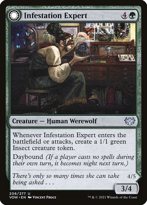 Innistrad: Crimson Vow - 206 - Infestation Expert // Infested Werewolf - Uncommon - C - Non-foil