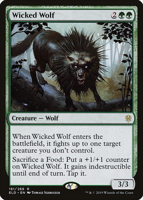 Throne of Eldraine - 181 - Wicked Wolf - Rare - G - Foil